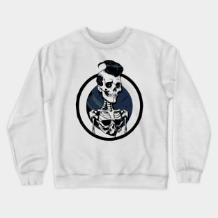 Funny Skeleton Rockabilly man with Skull chest Crewneck Sweatshirt